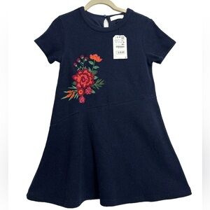 ZARA Floral Appliqué‎ Sweater Dress, SIZE 11/12